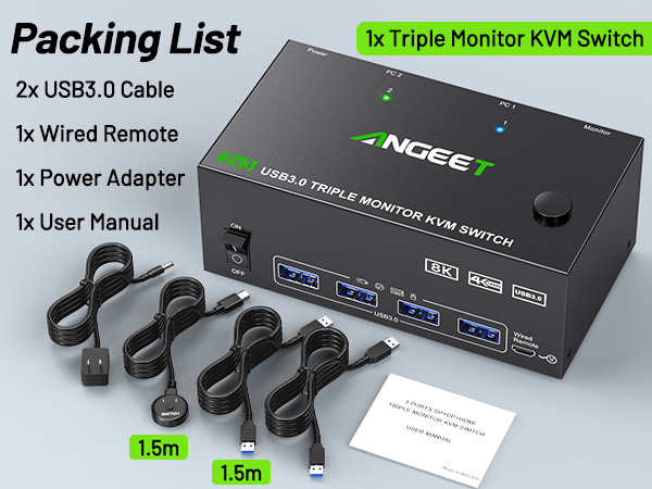 displayport kvm switch hdmi 3 monitors 2 computers displayport
