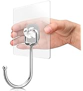 Antimbee All-Purpose Large Adhesive Hooks, 30-Pack Waterproof 37 lb(Max) Rustproof Wall Hooks for...