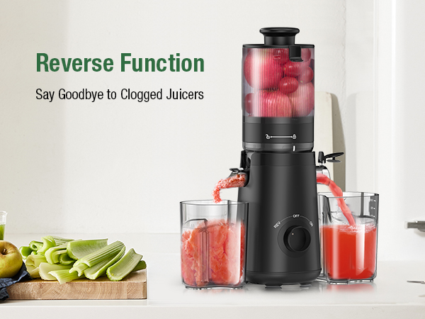 TUUMIIST Cold Press Juicer with 5.3" Extra Large Feed Chute Fit Whole Fruits & Vegetables
