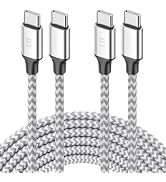 Charger Cord Type C 10 ft Fast Charging, 60W Fast Charge, 2-Pack, Silver | USBC to USB-C Charging...
