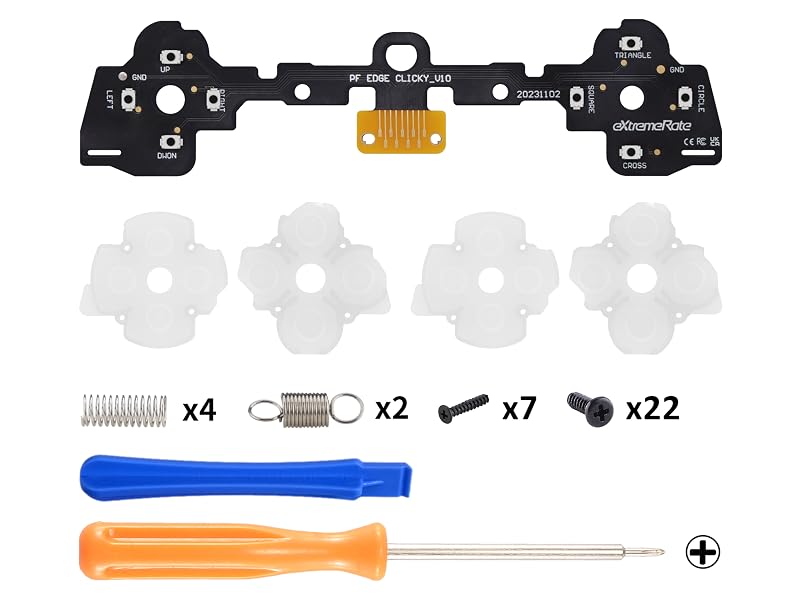 eXtremeRate Face Buttons Clicky Kit for PS5 Edge Controller Dpad Action ABXY Buttons Mouse Click Kit