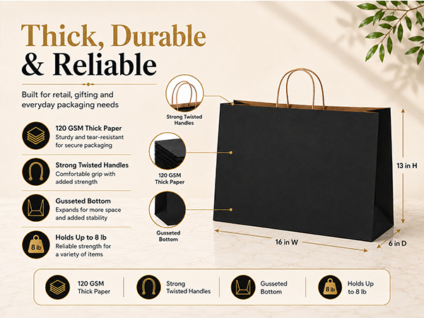 black kraft paper bags