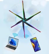 Holographic Projector, 3D LED Hologram Fan Advertising Machine, 2000 x 1532 Resolution 6 Blades F...