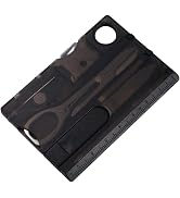 Black 12 in 1 Pocket Credit Card Outdoor Survival Multi Card Multi Tool EDC Tool Gear Multitools ...