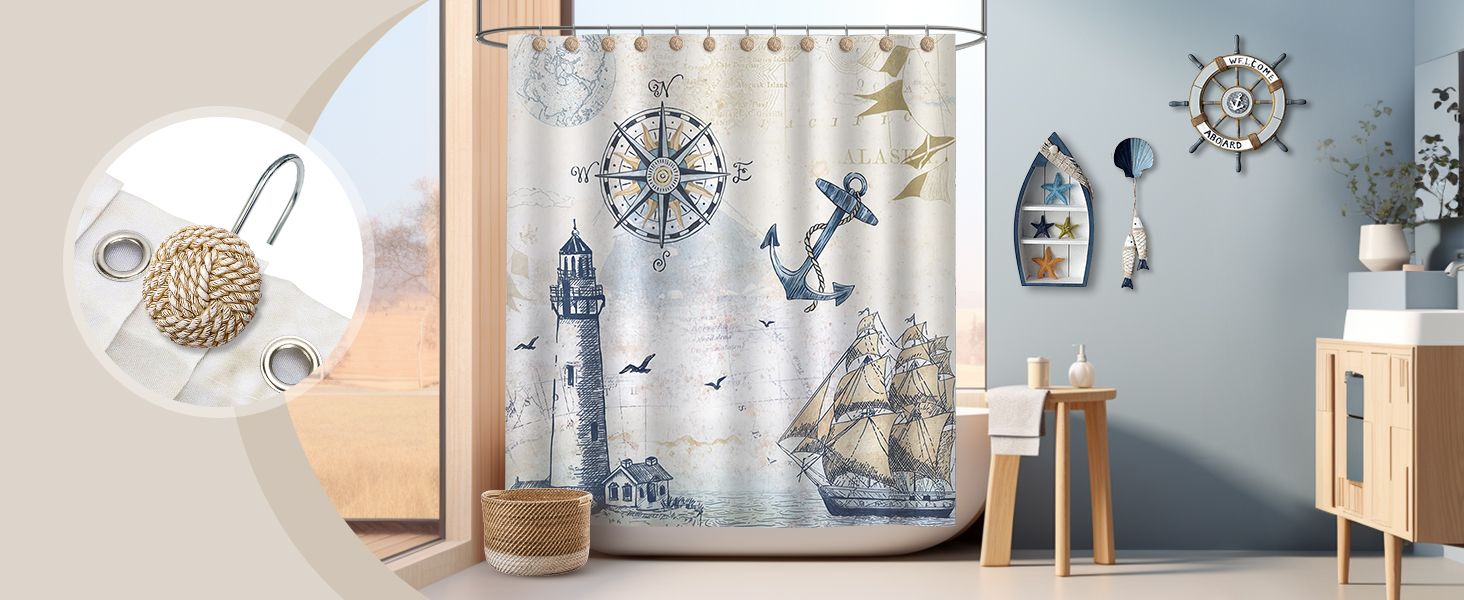 farmhouse shower curtain hooks
