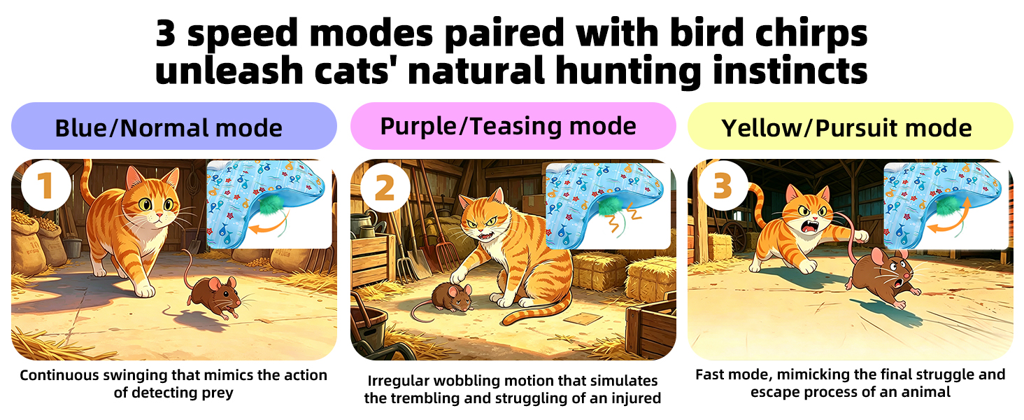 Interactive Cat Toy, Peek-a-Boo Series – Hidden Feather Wand, Rechargeable Indoor Hunting Toy