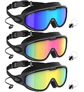 NSSIW Goggles Swimming Adult Swim-Goggles: Wide View with UV400 Protection Anti Fog No Leak for M...