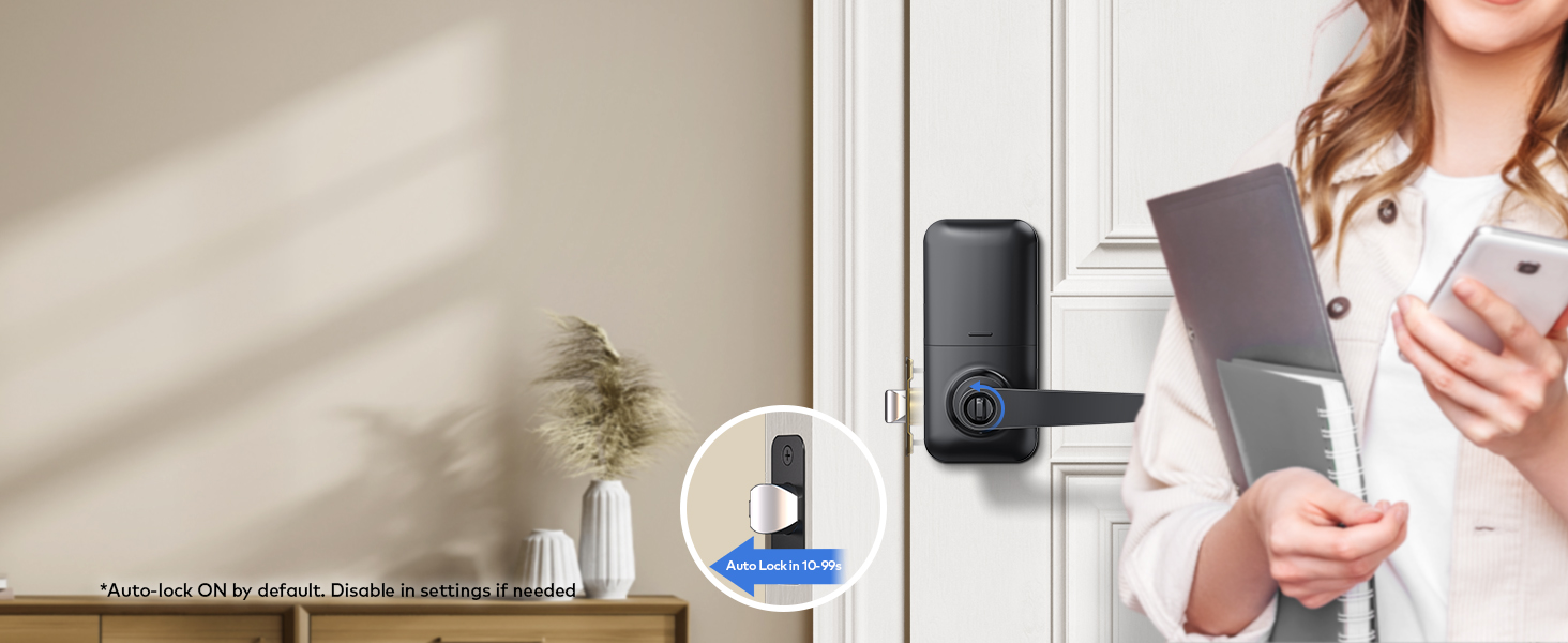 Auto-lock adjustable from 1 to 99 seconds