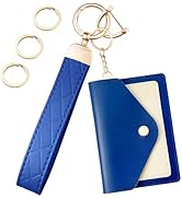 OHKYOOT Leather Wristlet Keychain,Wallet Keychain Car Key Chain with 3 Key Ring,Anti-Lost D Ring ...