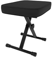 DUMOS Adjustable Padded Keyboard Bench, X-Style Collapsible Piano Guitar Stool with 2.56 Inch Thi...