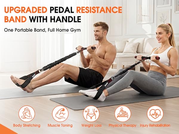 Upgraded Multifunction Pedal Resistance Band
