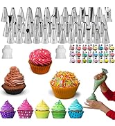 Satianyou Icing Piping Tips Set,Stainless Steel Frosting Piping Kit,Pastry Cake Decorating Tips B...
