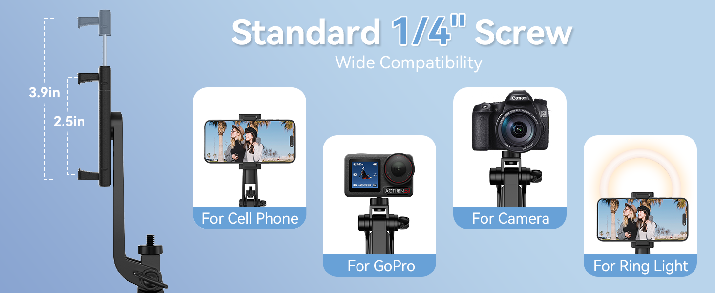 Standard 1/4" Screw Wide Compatibility