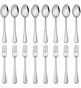 Salad Forks And Teaspoon,6.7 Inches Stainless Steel Dessert Spoons And Forks,Set Of 16 Dishwasher...