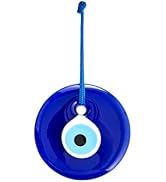 Erbulus 3.5" Glass Blue Evil Eye Wall Hanging Ornament - Evil Eye Decor - Turkish Handmade Nazar ...