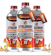 Premium Bioethanol Fireplace Fuel 3x1 Liter - Clean Burning, Odorless, and Smokeless Bioethanol F...
