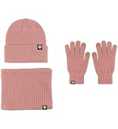 Knit Scarf/Hat/Gloves Set,Soft Warm Beanie,Touch Screen for Families Friends Unisex Cable Knit Wi...