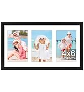 decorUhome 8x14 Picture Frames Collage Wall Decor, Display 3Pcs 4x6 Photos with Mat or 1Pcs 8x14 ...