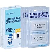 LA MIERE 8 Boxes Pre-Cut Food Grade Dental Wax Orthodontic Wax Braces Wax Shield Lips & Gums Dent...
