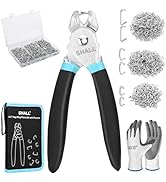SHALL Hog Ring Pliers Kit with 600pcs Galvanized Hog Rings (3/8’’, 1/2’’, 3/4’’) for Upholstery, ...