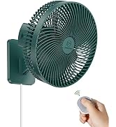 LEMOISTAR 10 Inch Wall Mounted Fan with Remote, AC/DC(12V), 90°Oscillating, High Velocity 4 Speed...