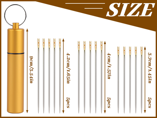 GarfxG 15 Pieces Self Threading Needles Easy Threading Needles Hand Sewing Needles