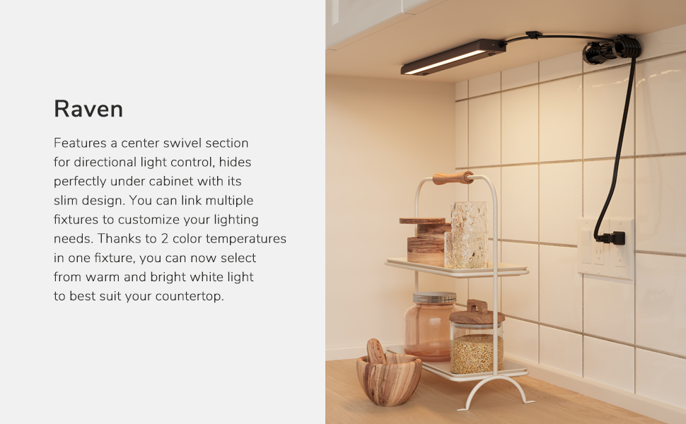 Plug-in Daisy chain hardwired dimmable LED under cabinet lighting lights