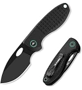 FLISSA TRAK Small Folding Pocket Knife, 2.4 Inch Blade | D2 Steel Sharp Blade, Pocket Clip, Non-S...