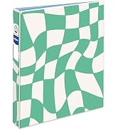 Avery 3 Ring Binder, 1 Inch Round Rings, Retro Collection, Groovy Checks (26803)