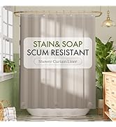 Bathway Shower Curtain Liner, Tan Shower Curtain Liner 72x72 PEVA Waterproof Shower Curtain Liner...