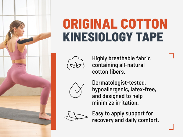 Original Cotton Kinesiology Tape— breathable, all-natural cotton