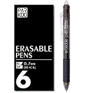 ParKoo Retractable Erasable Gel Pens Clicker, Fine Point, Make Mistake Disappear, Black Ink for N...