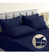 BYSURE Jersey Knit King Size Sheets Set 6 Pieces, Stretch Super Soft and Wrinkle-Free Bed Sheets,...