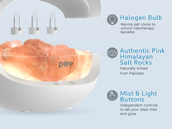 everyday relaxation aromatherapy diffuser pink salt rock lamp essential oil calming mist