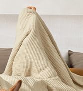 PHF Reversible Waffle & Muslin Blanket 100% Cotton 400GSM King Size 104
