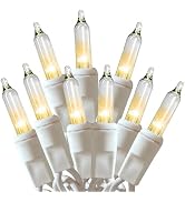 HISHINY Christmas Lights 100 Count Clear Christmas Tree String Lights with White Wire for Outdoor...