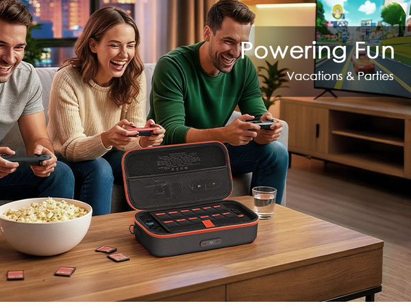 Nintendo switch 2 charging travel case carrying battery charger wireless cordless bag