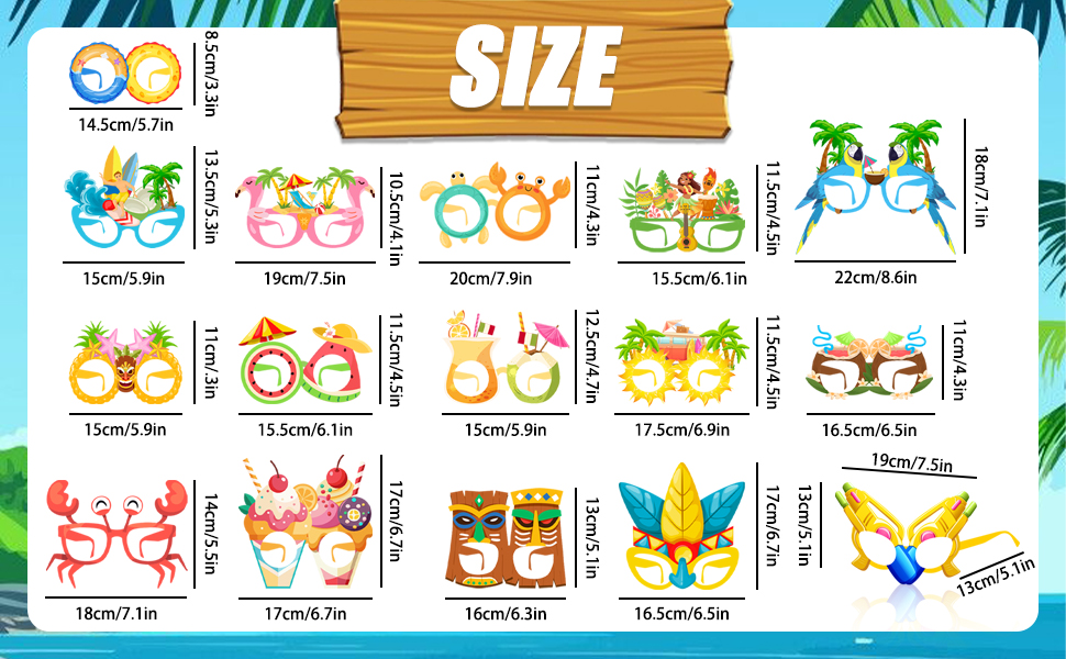 hawaiian party glasses