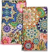 Miss Adola 2pcs Microfiber Kitchen Towels - Boho Kitchen Towels Set of 2 with Hanging Loop Decora...