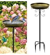 Daoeny 35In Metal Bird Bath for Outside, Vintage Bird Bath Bowl, Detachable Birdbath & Birdfeeder...