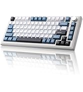 MIKIBY Y75 Wireless Mechanical Keyboard,75% Hot Swappable Custom Keyboard with Knob,RGB Backlit, ...