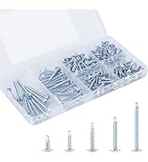 KURUI Self Tapping Screws Assortment Kit, Sheet Metal Screws for Metal Wood & Plastic, 125Pcs Gal...