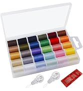 Fbshicung Polyester Sewing Thread Set - 30 Assorted Colors, 50 Yards per Thread Spool, Sewing Kit...