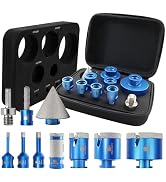 Diamond Core Drill Bit Set - BRSCHNITT 10pcs Tile Hole Saw Kit Diamond for Porcelain Tile Ceramic...
