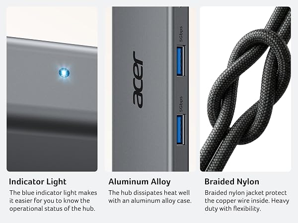 Indicator Light & Aluminum Alloy & Braided Nylon