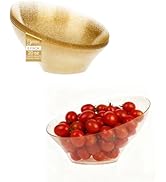 BESTSTAR Clear and Gold Gliter Plastic Serving Bowls 8 Pack 20oz – Angled Disposable Party Bowls ...