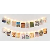 Mkono 2Pcs Photo Display String Lights, 4.1Ft Picture Hanger with 20 Clips | Warm White Fairy Lig...