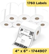 Shipping Labels Compatible with Dymo 1744907 – 8 Rolls 1760 Thermal Labels (4” x 6”), Fits for La...