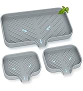 Kitchen Soap Tray,Kitchen Sink Tray Sponge Tray Kitchen Sponge Holder Self Draining Premium Silic...