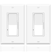 Dimmer Light Switch,Greencycle 2PK Single Pole/3 Way Dimmer Switch for Dimmable 150W LED CFL Ligh...